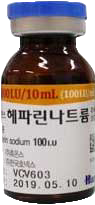 휴온스헤파린나트륨주사100IU_(1KIU/10mL) 제품 사진
