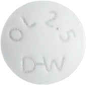 올자핀정2.5mg 제품 사진