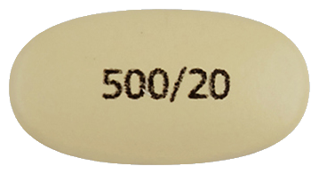 비모보정 500/20mg 제품 사진