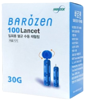 바로잰 일회용 멸균 수동 채혈침  제품 사진